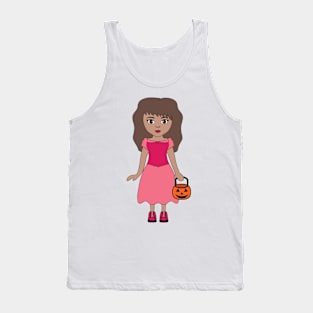 Pink Princess 2 Halloween Girl Sticker Tank Top